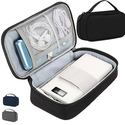 Organiseur de voyage portable pour câbles numériques, gadgets USB, câbles, chargeur, batterie, sac à cosmétiques à fermeture éclair, étui multifonctionnel