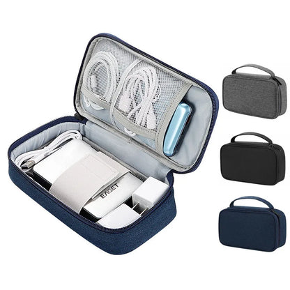 Organiseur de voyage portable pour câbles numériques, gadgets USB, câbles, chargeur, batterie, sac à cosmétiques à fermeture éclair, étui multifonctionnel